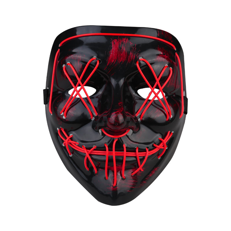 Light Up Purge Mask Led Scary Halloween Cosplay Masks for Adults - White/Red/Blue/Fluorescent Green/Yellow/Purple/Pink/Orange