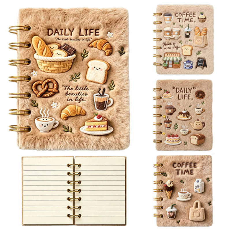 Coffee Style Compact Spiral Notebook Light Composition Book Kids Random Colours