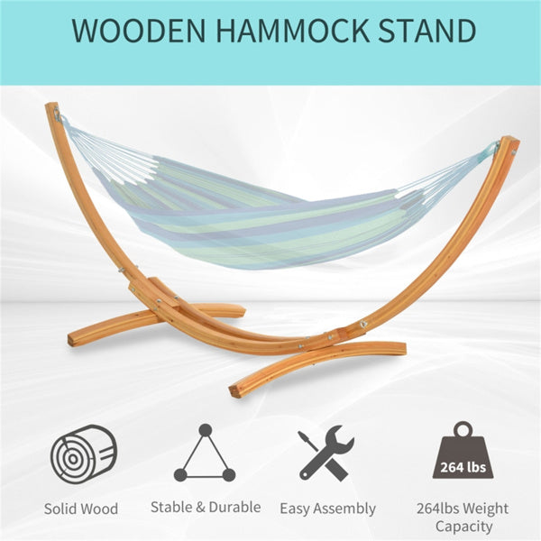 Nature Wood Color Hammock Stand 128"L x 47.25"W x 46.5"H