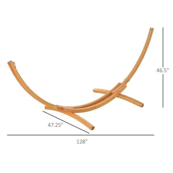 Nature Wood Color Hammock Stand 128"L x 47.25"W x 46.5"H