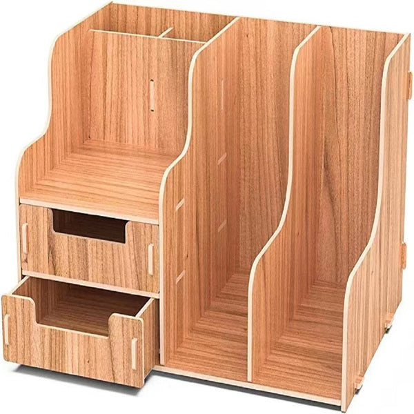 Magazine File Holder Desktop Document Rack Office Desk Tidy Organiser Stationary Storage for A4 Papers, Books, Pens, and Notebooks