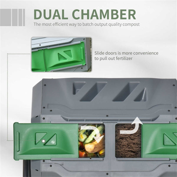Light Gray Compost Bin 28''L x 25.5''W x 37.75''H