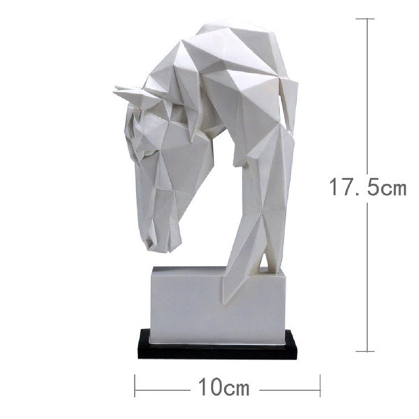 Horse Head Ornaments Animal Resin Home Decoration Nordic Geometric Origami Crafts Furnishings Living Room Desk Decor Statuette