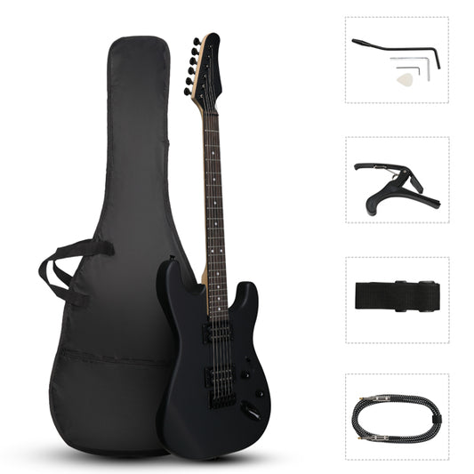 GST 39in Electric Guitar H-H Pickups Black suit for Heavier Rock
