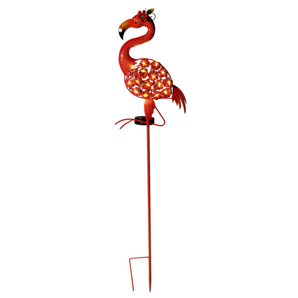 Flamingo Solar Lights, Decorative Outdoor Flamingo Yard Waterproof Flamingo Pathway Stake Lights Solar Decorations Lawn Garden Ornaments for Patio Pond Ground Backyard Decor