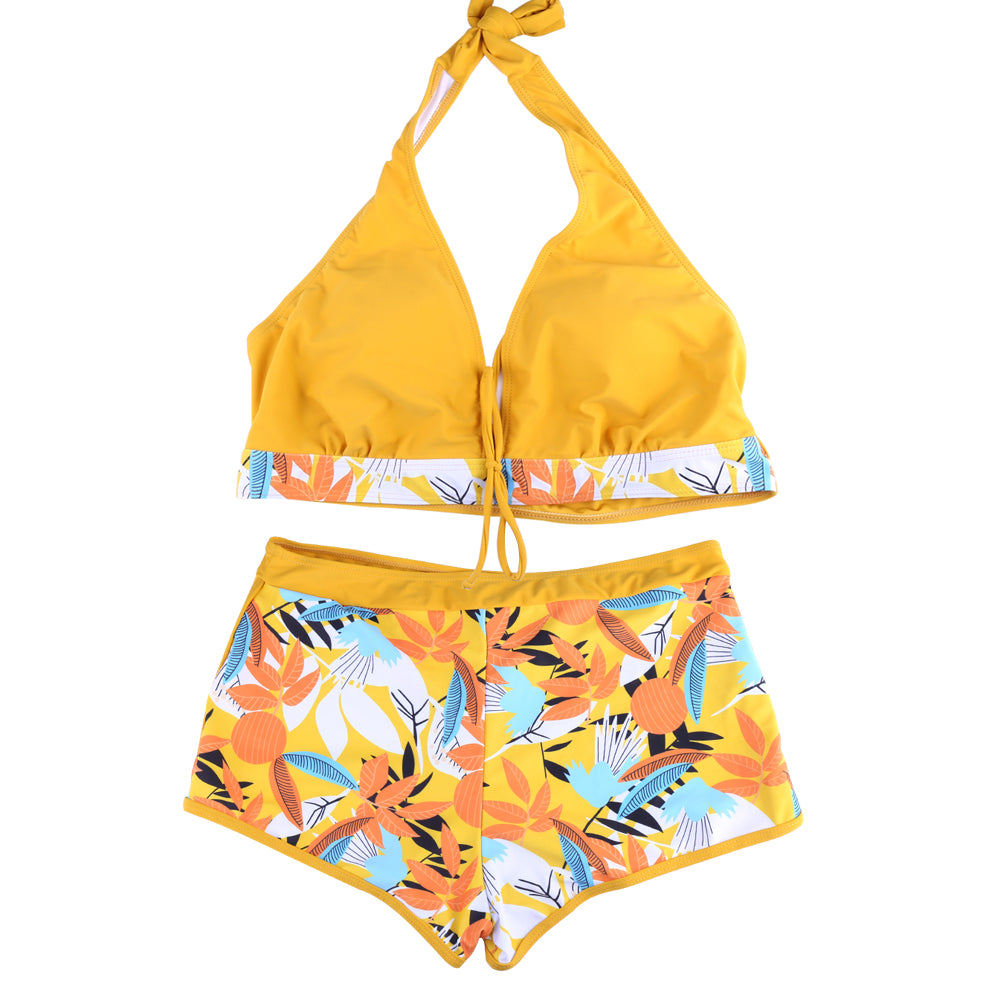 Women's Bikini Set Padded Push Up Crop Tops Boy Shorts Swimsuit Swimwear Bathing