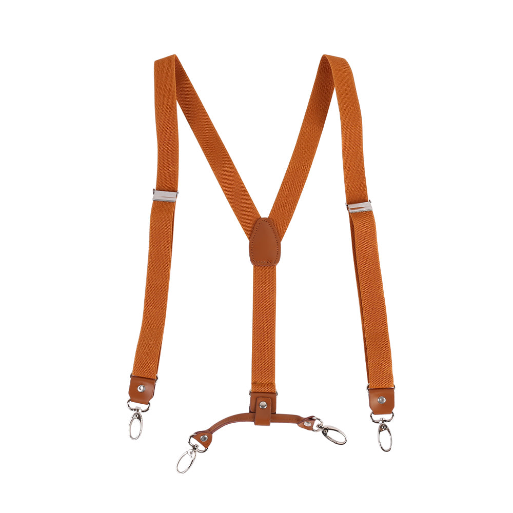 Y Back Adjustable Suspenders Elastic Straps with Metal Snap Hooks - Multiple Colours