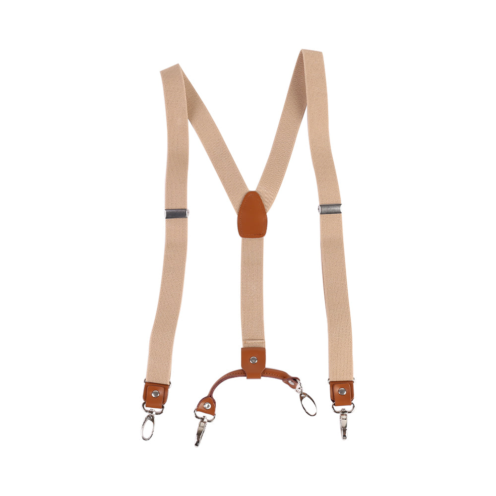 Y Back Adjustable Suspenders Elastic Straps with Metal Snap Hooks - Multiple Colours