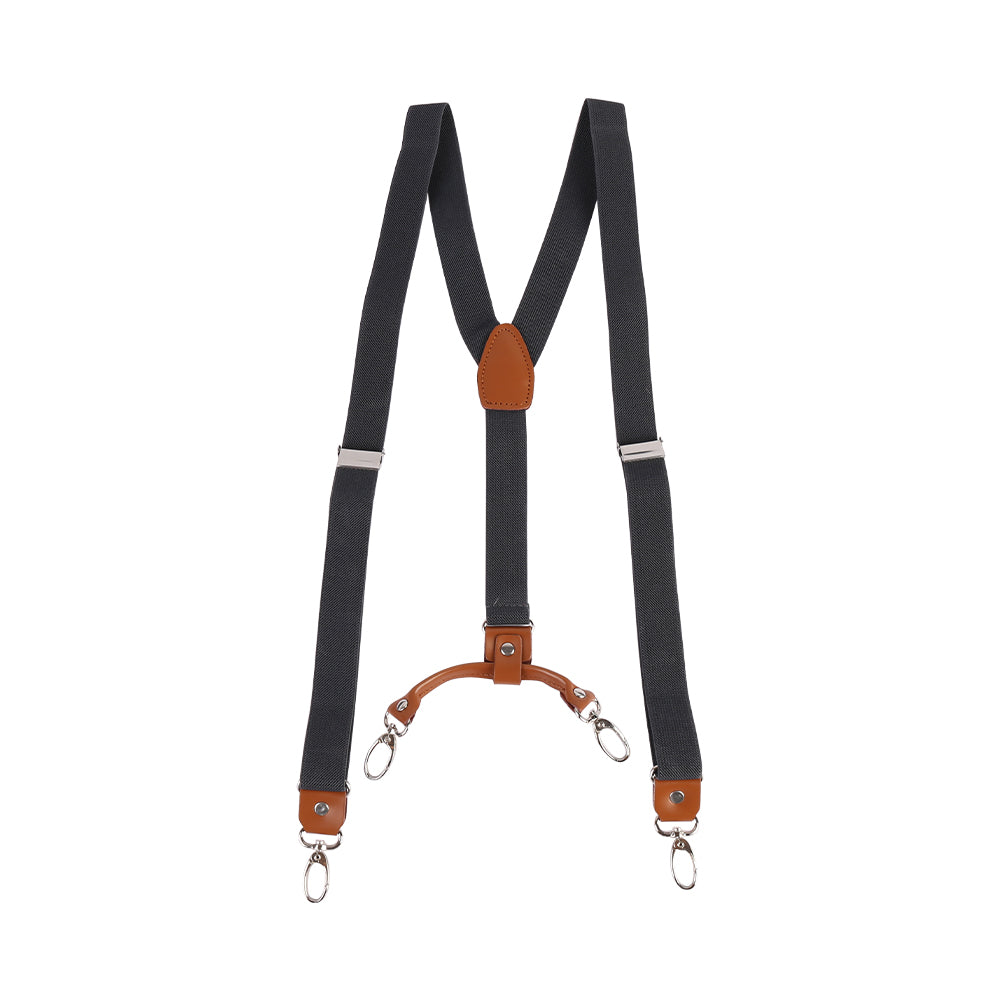 Y Back Adjustable Suspenders Elastic Straps with Metal Snap Hooks - Multiple Colours