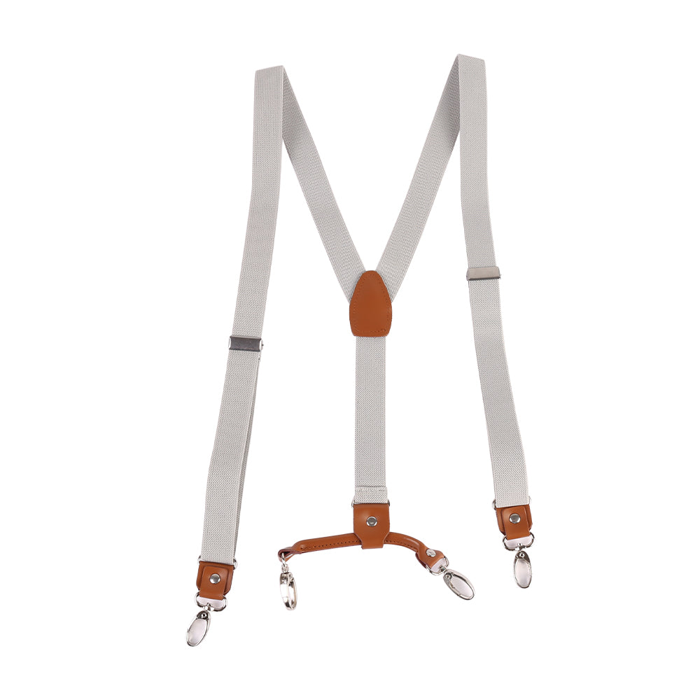 Y Back Adjustable Suspenders Elastic Straps with Metal Snap Hooks - Multiple Colours