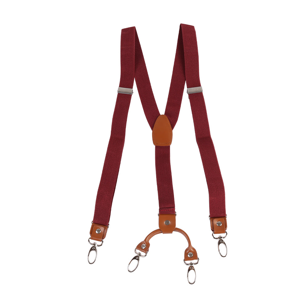 Y Back Adjustable Suspenders Elastic Straps with Metal Snap Hooks - Multiple Colours