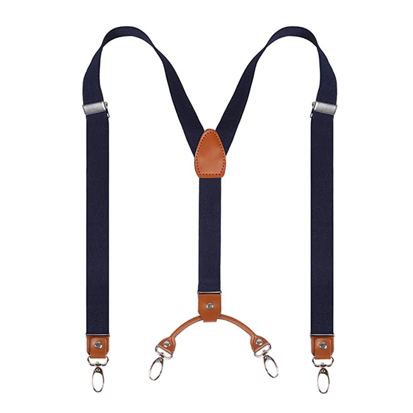 Y Back Adjustable Suspenders Elastic Straps with Metal Snap Hooks - Multiple Colours