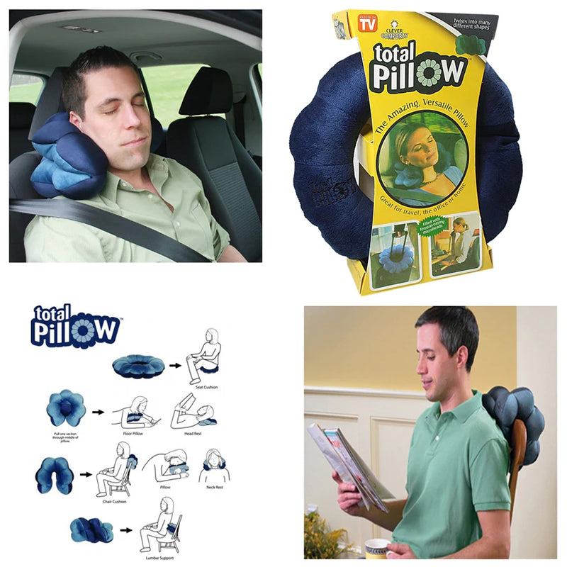 Cozy Total Travel Pillow Comfortable Neck Pillow for Airplane Portable Support Pillow For Travel Office Home - Random color