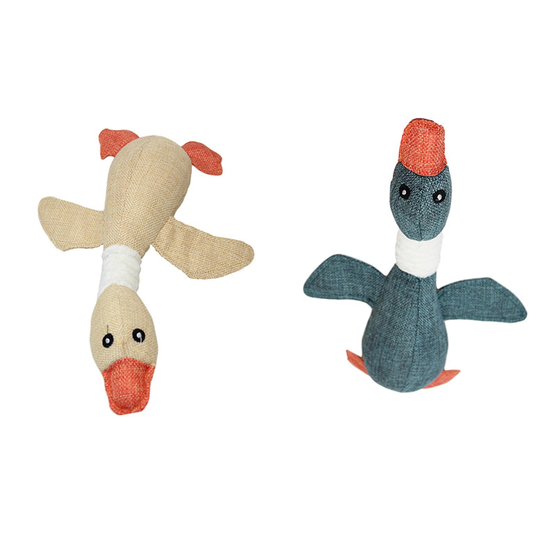 Soft Toy Duck Goose Playing Fetch Teething Pets Toy for Cats Dogs 30 x 7cm - Random Colour