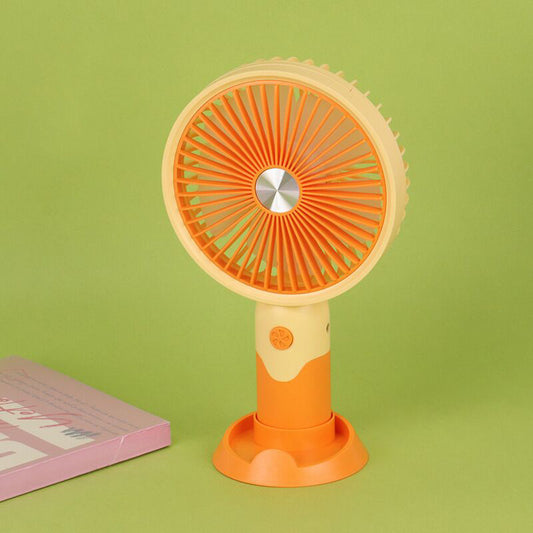 Mini Hand-held Fan Portable 3 Speed Desk Fan USB Rechargeable - Orange v2