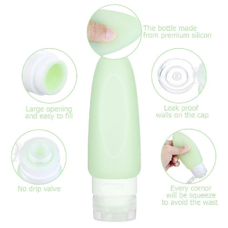 Leakproof Travel Container Refillable Squeezable Set Package Bottle for Cosmetics Shampoo