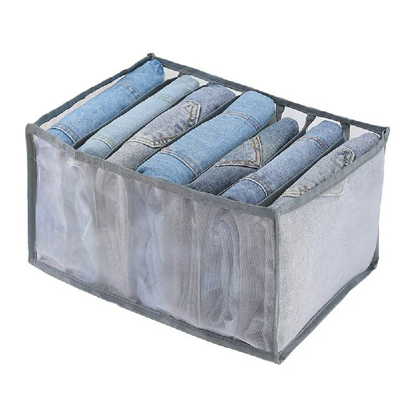 Clothes Storage Bags Foldable Organizer Wardrobe Cube Closet Boxes Compartment for Pants 7 Grids