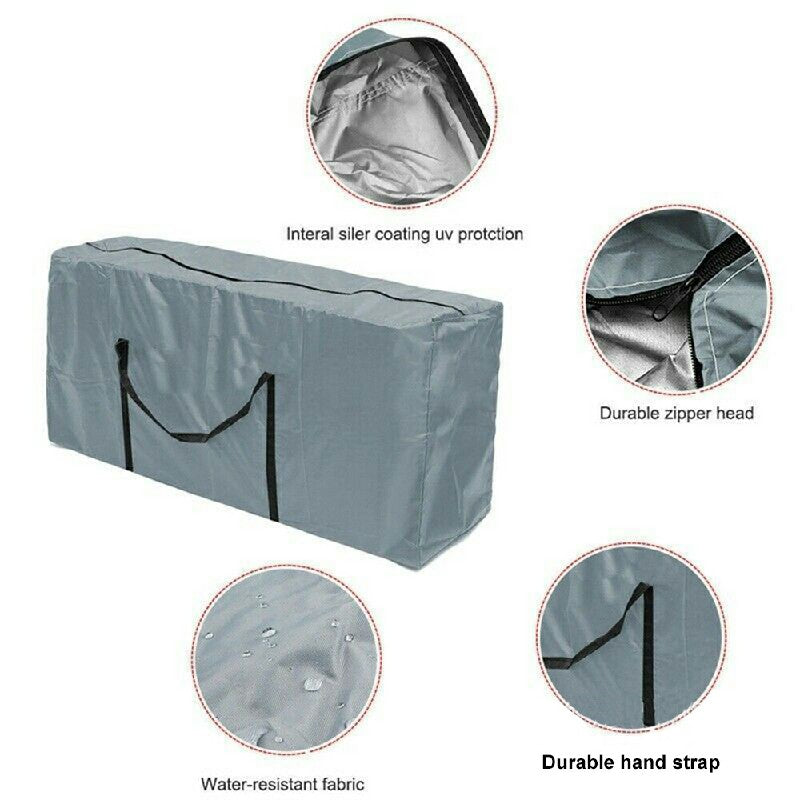 Extra Large Heavy Duty Outdoor Garden Furniture Cushion Storage Bag - Grey
