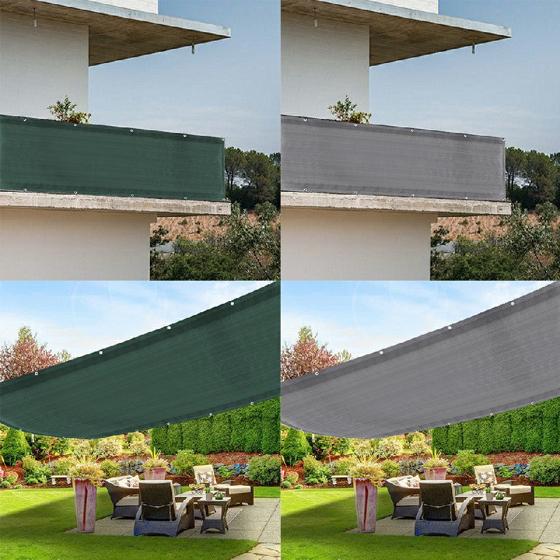 4.8m Garden Balcony Fence Cover Cloth Privacy Screen Fabric Shade Tarp Netting Mesh Cloth - Grey