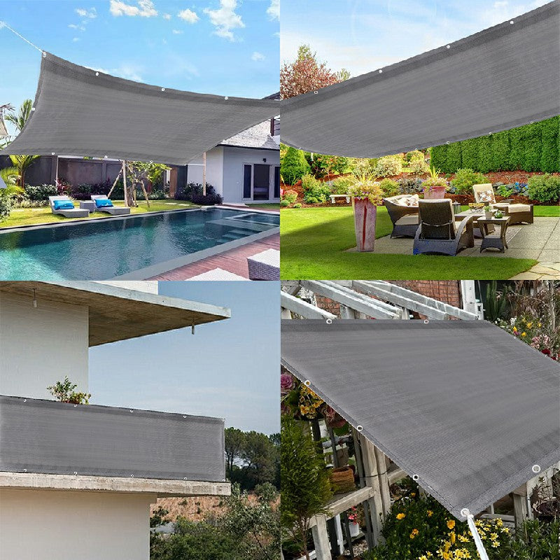 4.8m Garden Balcony Fence Cover Cloth Privacy Screen Fabric Shade Tarp Netting Mesh Cloth - Grey