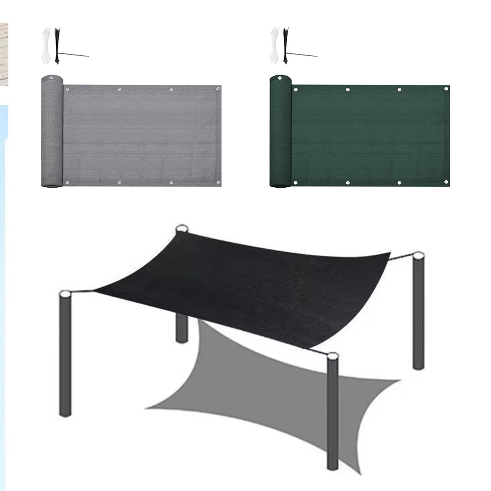 4.8m Garden Balcony Fence Cover Cloth Privacy Screen Fabric Shade Tarp Netting Mesh Cloth - Grey