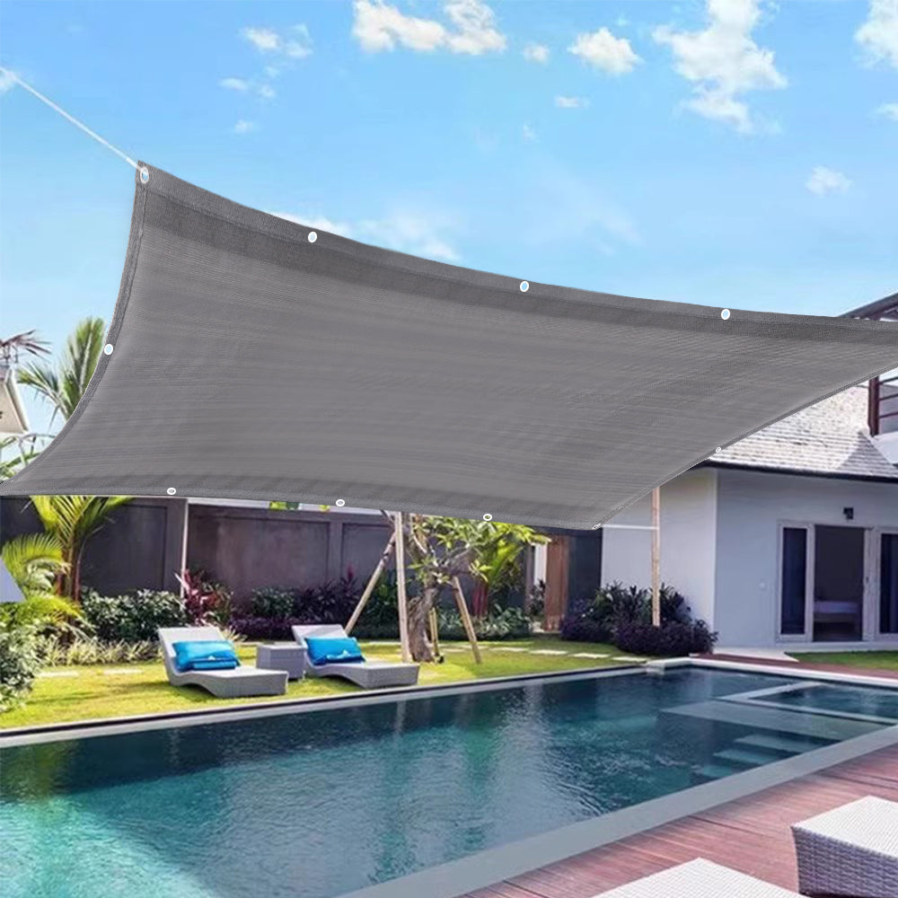 4.8m Garden Balcony Fence Cover Cloth Privacy Screen Fabric Shade Tarp Netting Mesh Cloth - Grey