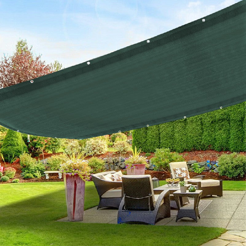 4.8m Garden Balcony Fence Cover Cloth Privacy Screen Fabric Shade Tarp Netting Mesh Cloth - Green