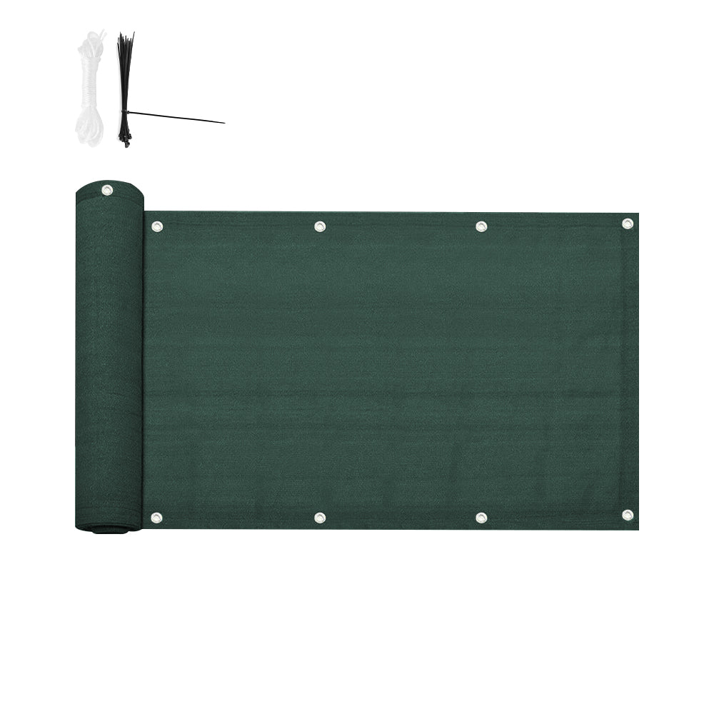 4.8m Garden Balcony Fence Cover Cloth Privacy Screen Fabric Shade Tarp Netting Mesh Cloth - Green