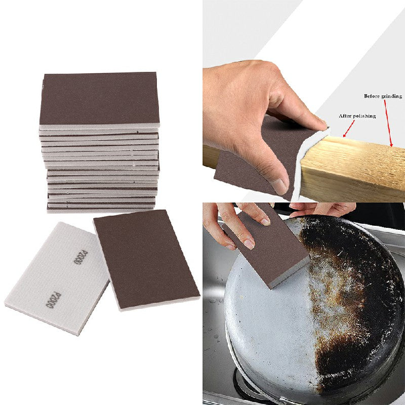25pcs Double Side Wet Dry Sanding Sponge Pads Foam Sandpaper Blocks Fine to Coarse - Brown