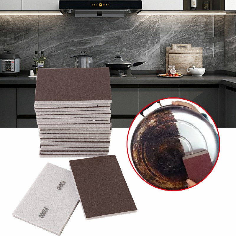 25pcs Double Side Wet Dry Sanding Sponge Pads Foam Sandpaper Blocks Fine to Coarse - Brown