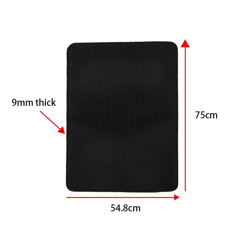Double Layer Cat Litter Mat Non Slip Cat Litter Trapper Washable Pad for Cats Litter Box Paw Clean - Khaki Grey Black