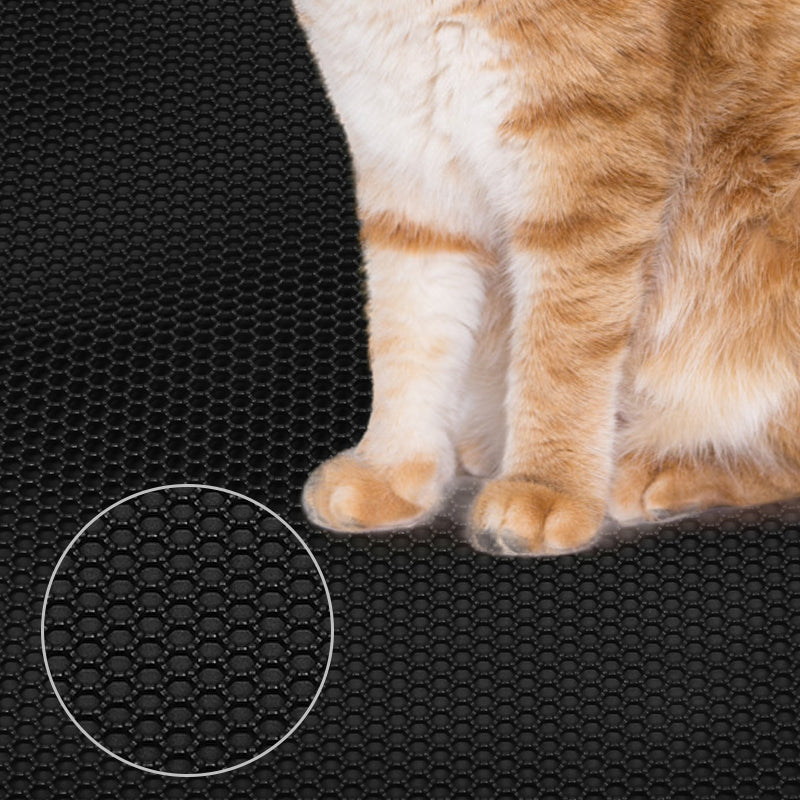 Double Layer Cat Litter Mat Non Slip Cat Litter Trapper Washable Pad for Cats Litter Box Paw Clean - Khaki Grey Black
