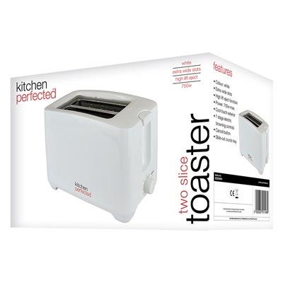 KitchenPerfected E2020WH 2 Slice Extra-Wide Slot Toaster - White