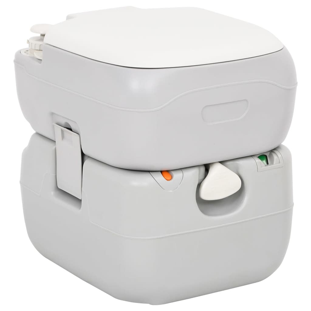 Portable Camping Toilet Grey and White 22+12 L HDPE