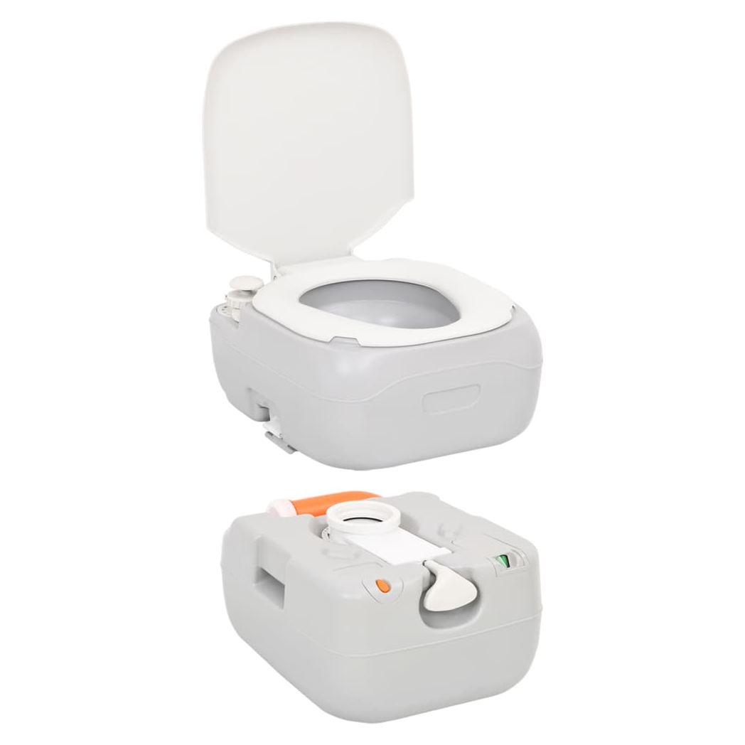 Portable Camping Toilet Grey and White 22+12 L HDPE