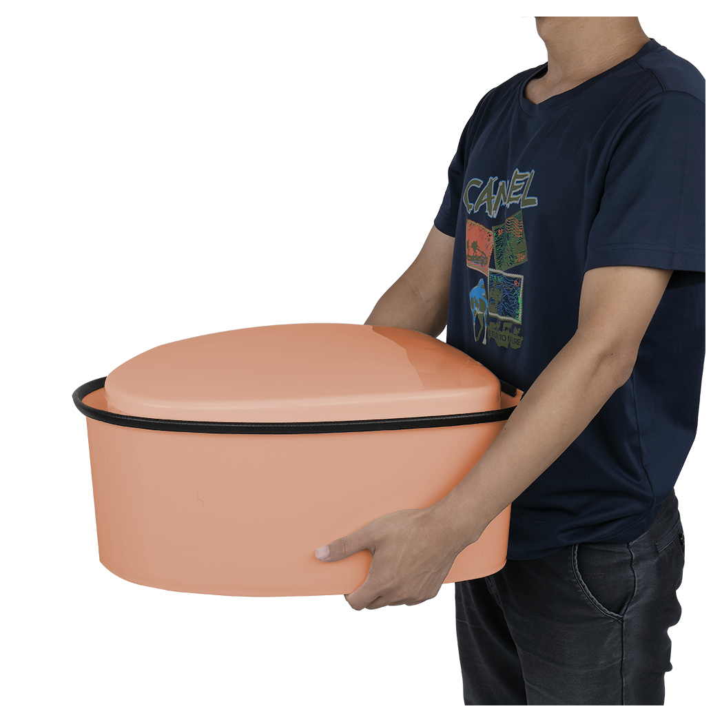 Portable Toilet with Non-slip Mat Brown