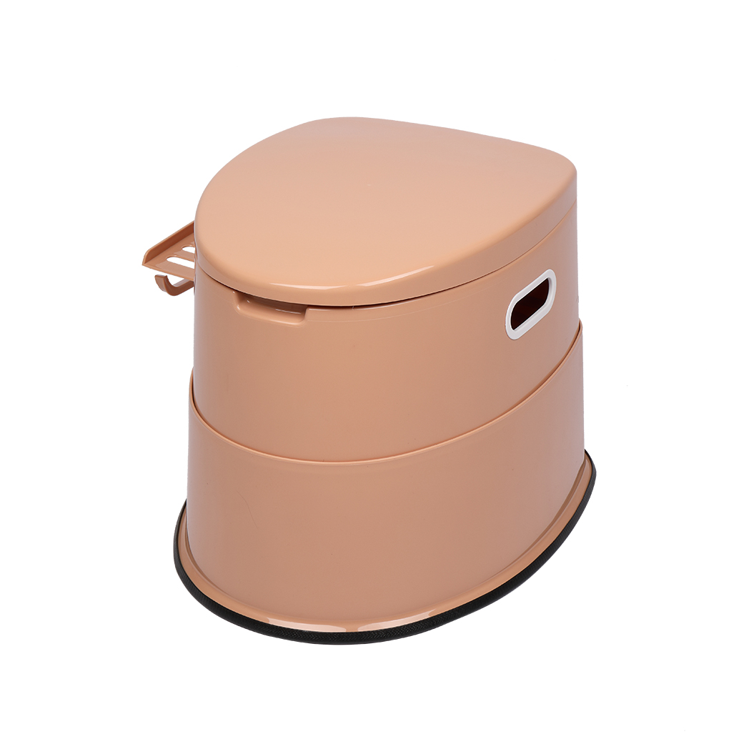 Portable Toilet with Non-slip Mat Brown