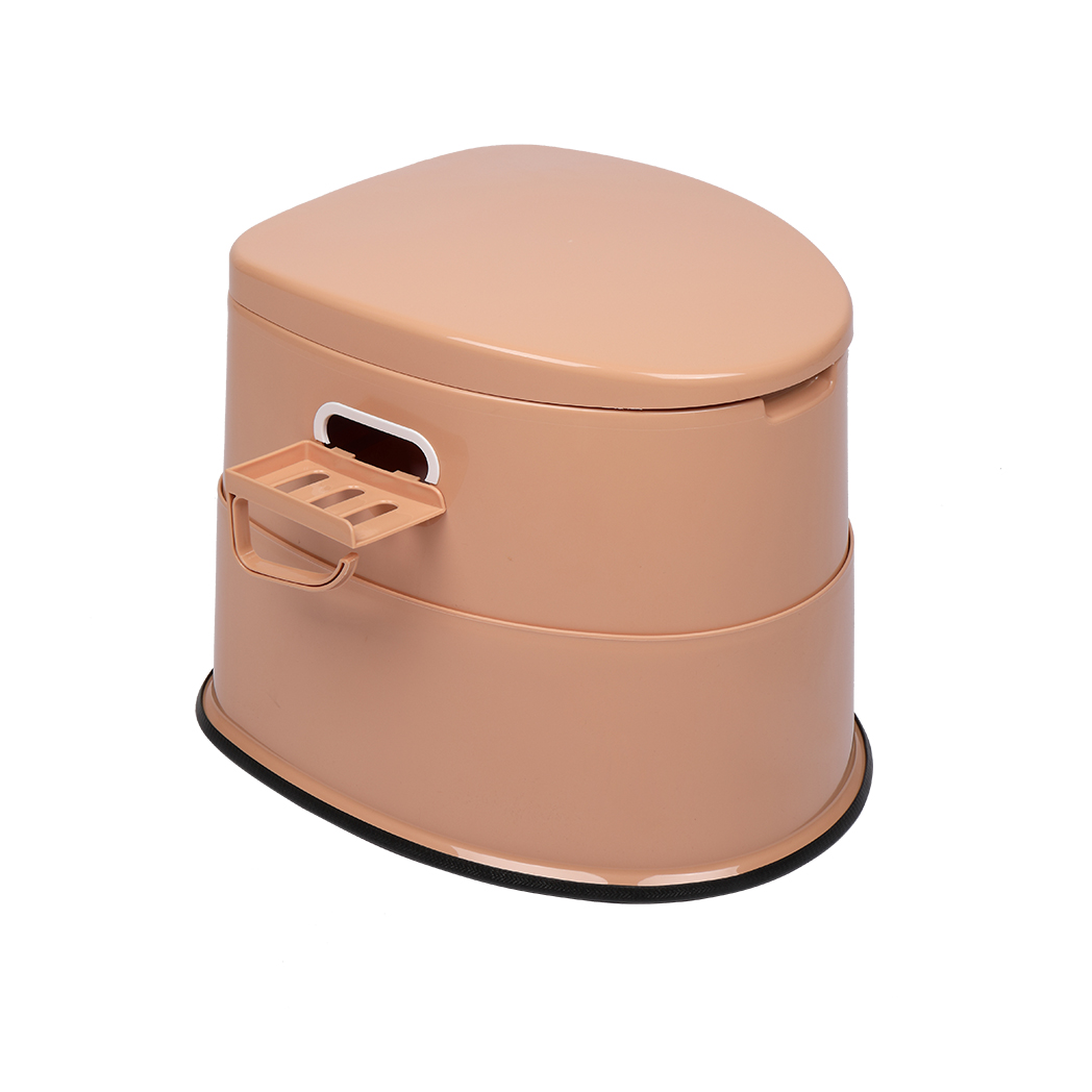 Portable Toilet with Non-slip Mat Brown