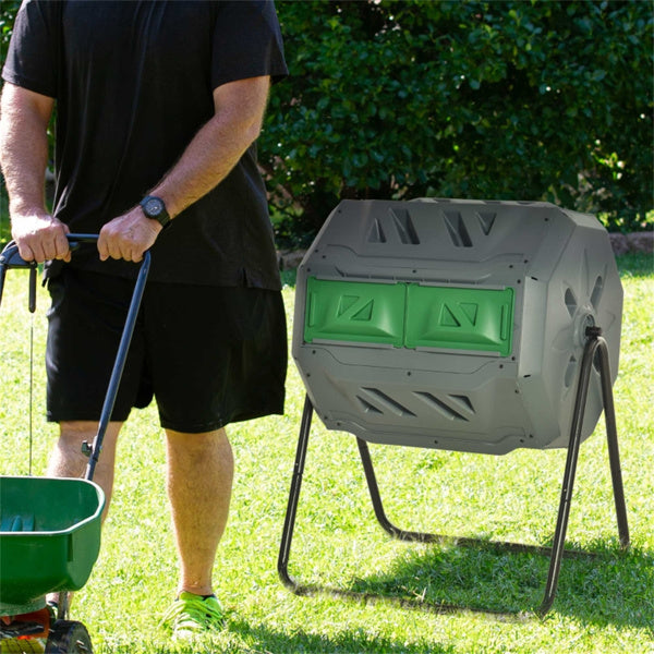 Light Gray Compost Bin 28''L x 25.5''W x 37.75''H