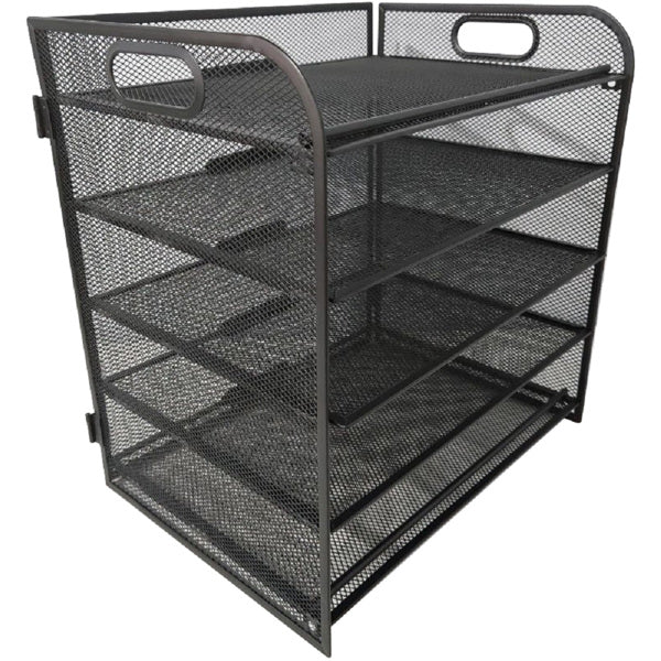 Paper Organizer, Letter Tray with Handle, Mesh Black Paper Sorter, Desk Organizer for Office, Home or School
