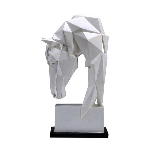 Horse Head Ornaments Animal Resin Home Decoration Nordic Geometric Origami Crafts Furnishings Living Room Desk Decor Statuette