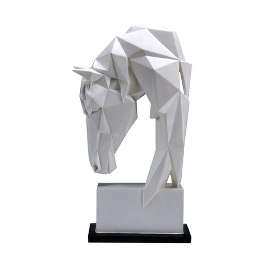 Horse Head Ornaments Animal Resin Home Decoration Nordic Geometric Origami Crafts Furnishings Living Room Desk Decor Statuette