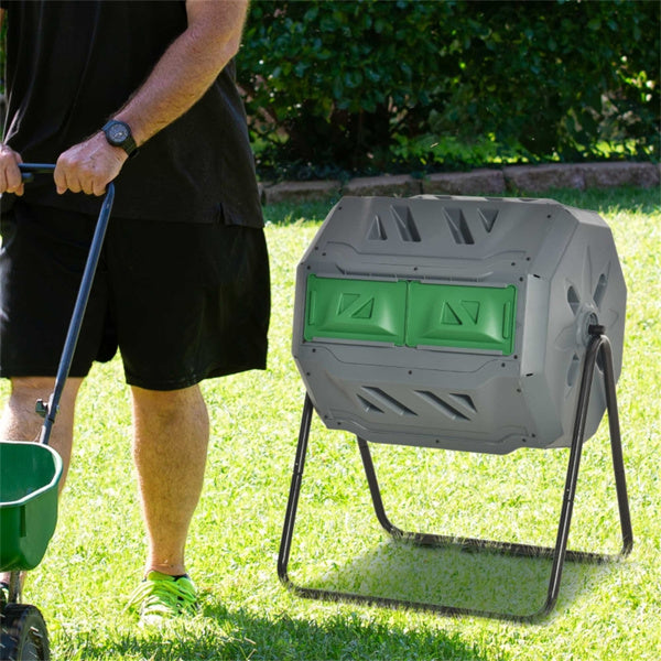 Light Gray Compost Bin 28''L x 25.5''W x 37.75''H