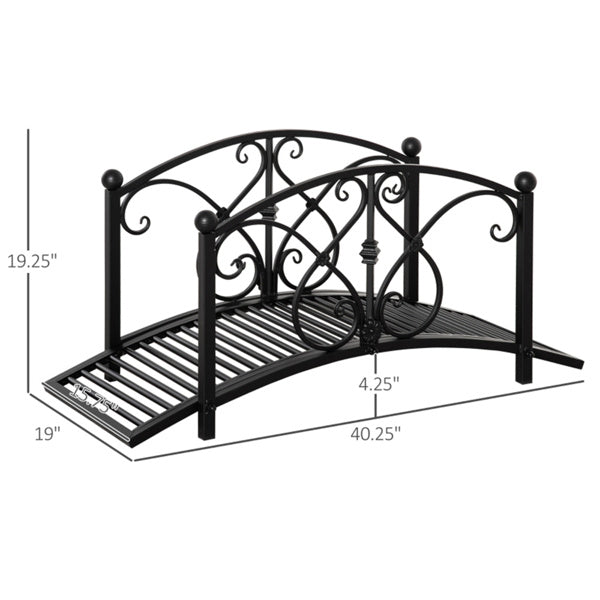 Black Garden Bridge 40.25" L x 18.5" W x 19.75" H