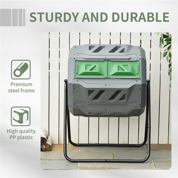 Light Gray Compost Bin 28''L x 25.5''W x 37.75''H