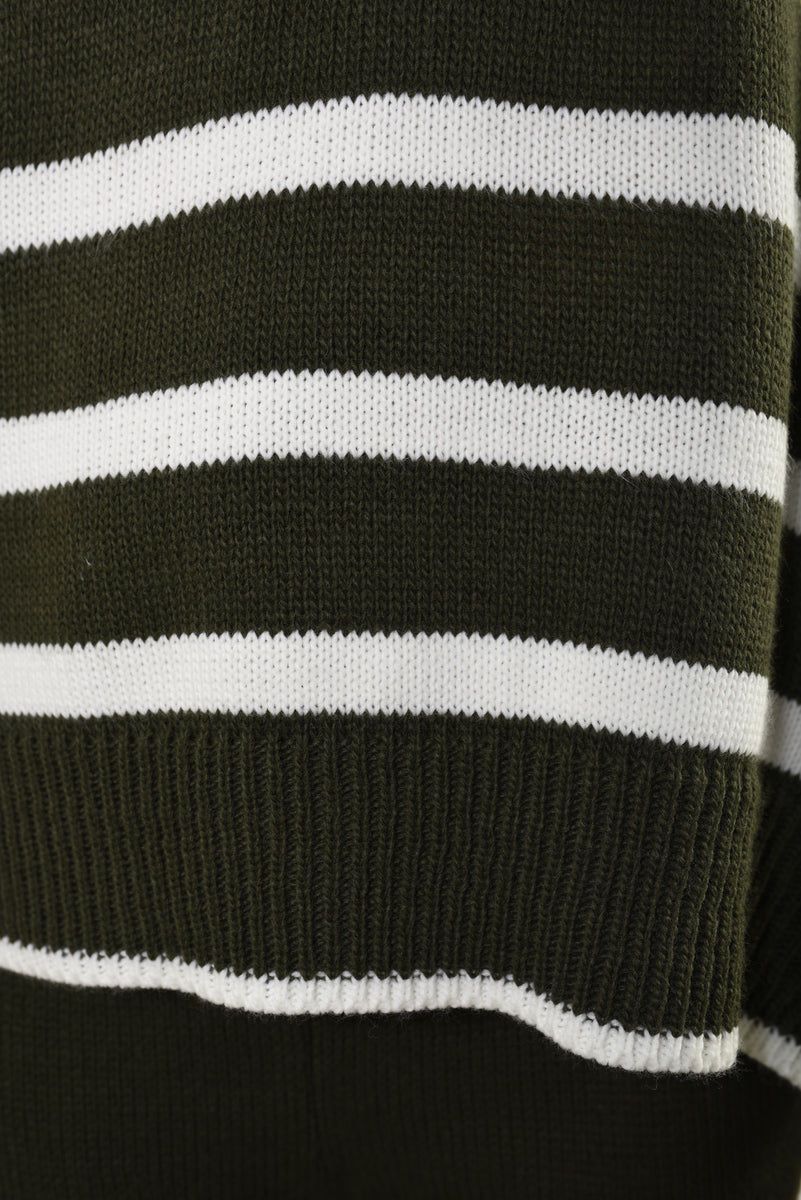 Knitted Striped Long Sleeve Top and Pants Co-ord Set