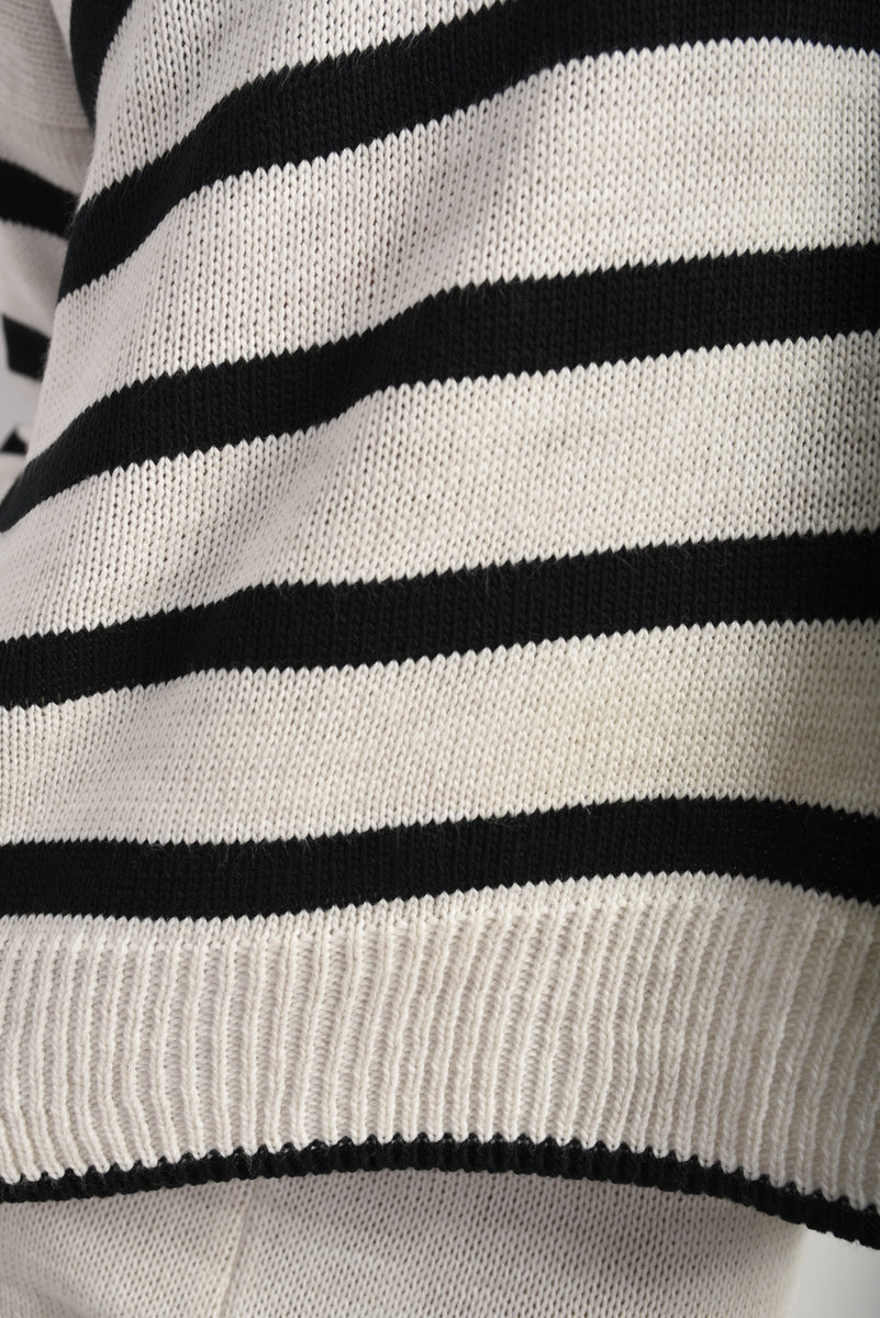 Knitted Striped Long Sleeve Top and Pants Co-ord Set
