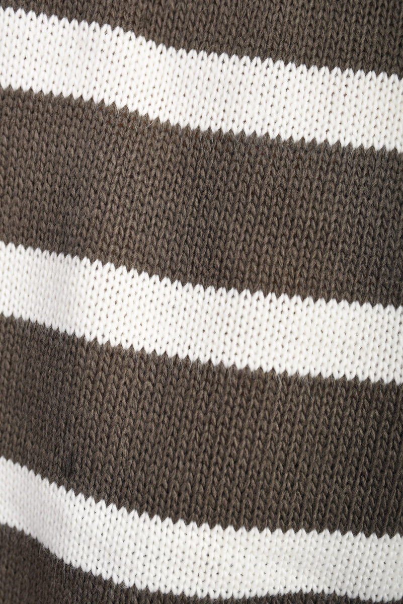 Knitted Striped Long Sleeve Top and Pants Co-ord Set