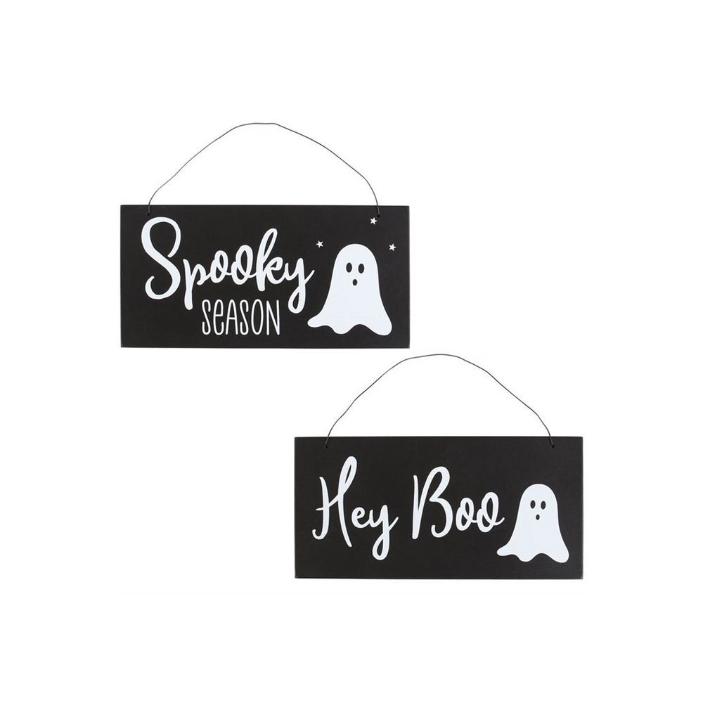 Set of 2 Hey Boo Signs