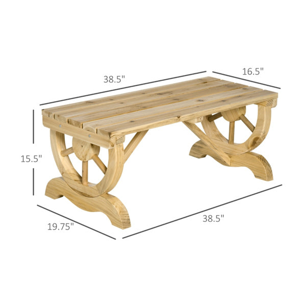 Natural Outdoor Garden Bench 、Garden chair 38.5" W x 19.75" D x 15.5" H